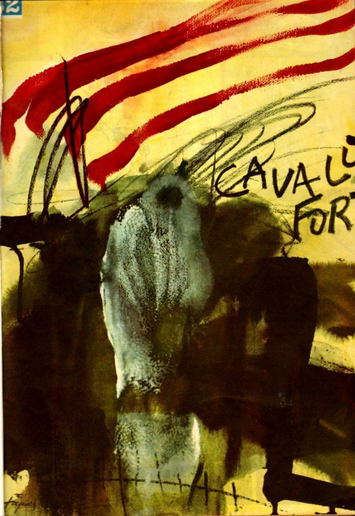 Portada de Tàpies per al CAVALL FORT núm. 82 (gener de 1967)